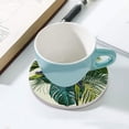 thumbnail image 5 of GZHJMY Round Drink Coasters, 2 Pcs Tropical Exotic Leaves Parrots Absorbent Ceramic Coffee Coasters for Drinks with Cork Base Housewarming Gift for Home Decor, 5 of 6