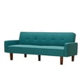 thumbnail image 6 of Mid-Century Futon Sofa Bed, Modern Tufted Sofa, Loveseat with Adjustable Backrest, Convertible Sleeper Sofa for Small Spaces, Sleeper Couch Small Sofa for Living Room or Bedroom, Green, 6 of 7