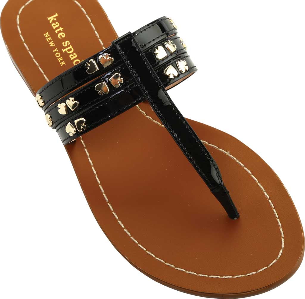 Women s Kate Spade Carol Thong Sandal Black Patent Leather 10 M