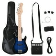 thumbnail image 1 of HOMCOM 30 Inch Electric Guitar 3/4 Size Beginner Starter Kit with 5W Amplifier, Strap, Strings, Picks, Carrying Case, Blue, 1 of 10