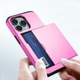 thumbnail image 5 of for iPhone 13 Pro Wallet Case with Sliding Door Hidden Pocket Credit Card Holder Dual Layer Heavy Duty Shockproof Hard PC Hybrid TPU Phone Flip Protective Cover for iPhone 13 Pro, Pink, 5 of 8