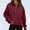 thumbnail image 4 of Kaprioy Womens Sweatshirts Half Zip Cropped Pullover Fleece Quarter Zipper Hoodies 2025 Fall Fashion Clothes RD1, S, 4 of 6
