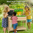 thumbnail image 3 of Buballino 28.7" Pure Wood Children's Outdoor Kitchen Set - Cooking & Gardening Play, Eco-Friendly Natural Wood Finish, 3 of 9