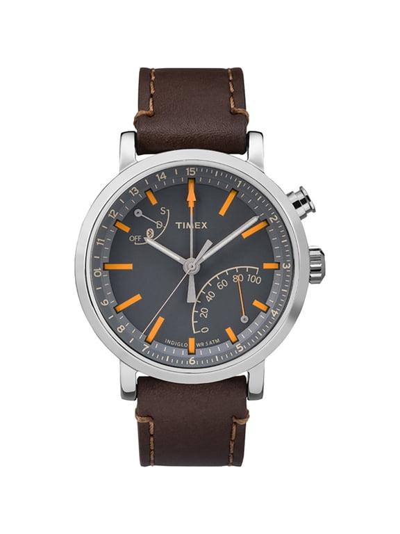 Unisex Metropolitan+ Dark Brown/Silver-Tone/Black Watch, Leather Strap