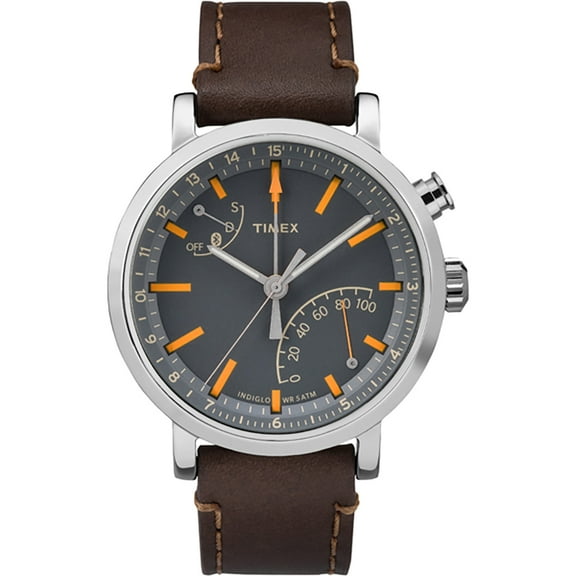 Timex Unisex Metropolitan Dark Brown/Silver-Tone/Black Watch, Leather Strap