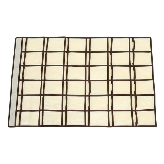 LEORX Clear Pocket Organizer Beige Hanging Holder for Phone Calculator Storage