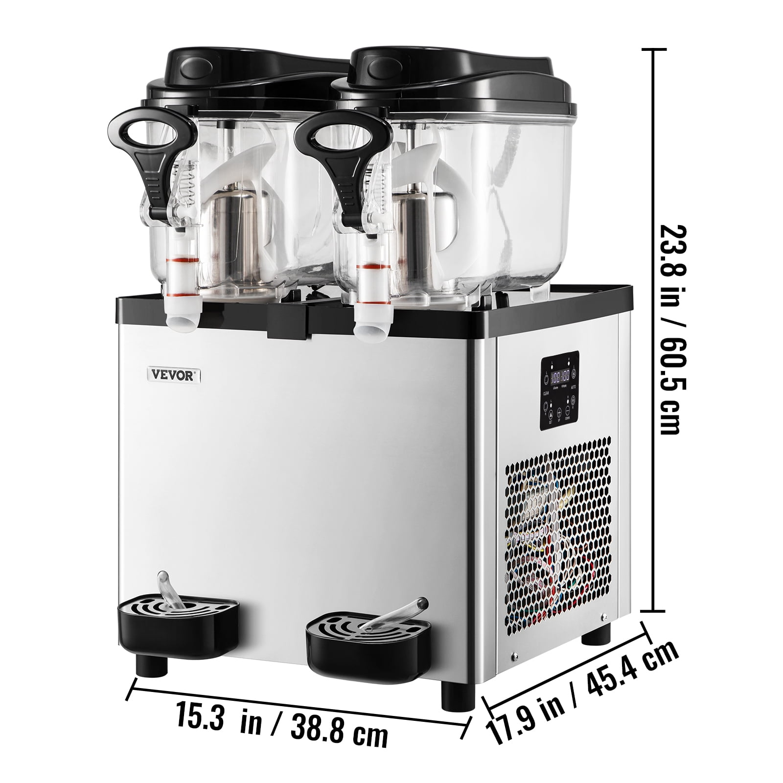 VEVOR Commercial Slushy Machine, 6 L x 2 Tanks 50 Cups Margarita Machine, 700W 110V Stainless Steel Smoothie Frozen Drink Maker, Perfect for Supermarkets Cafes