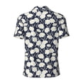 thumbnail image 3 of Xecao Daisies Flowers for Mens' Casual Short Sleeve Button-Down Polo Shirts for a Classic Golf Look, 3 of 9