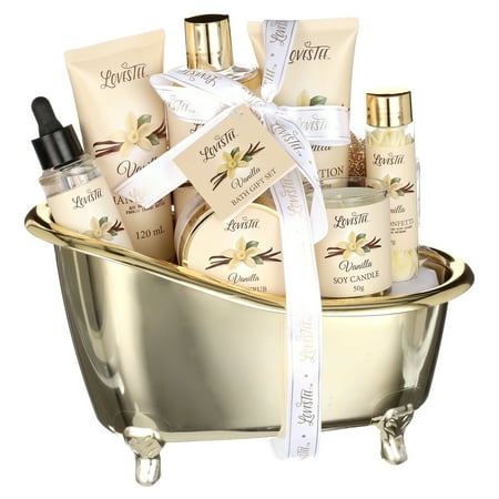 Lovestee Vanilla Bath and Body Spa Gift Basket for Women All Natural Botanical