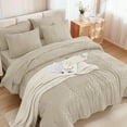 thumbnail image 2 of Comforter Full Size Set with Sheets Oatmeal - 7 Pieces Bed in a Bag Boho Tufted Bedding Sets Fluffy Lightweight Full Bed Set with Comforter, Sheets, Pillowcases & Shams for All Season, 2 of 14