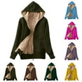 thumbnail image 6 of Savings Women's Thermal Sherpa Fleece Lined Hooded Coat Long Sleeve Zip up Kangaroo Pocket Solid Warm Jacket Purple,S, 6 of 6