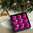 thumbnail image 4 of Kugisaki Christmas Decor 9 PCS Velvet Christmas Balls Decorations, 8cm/3.15in Christmas Tree Hanging Balls Multiple Color, Christmas House Holiday Party Decoration, 4 of 6
