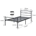 thumbnail image 2 of VECELO Set of 2 Twin Size Metal Platform Bed Frame with Headboard and Footboard, Heavy Duty Slat Steel Slat Support, No Box Spring Needed, Black, 2 of 4