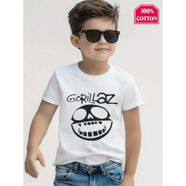 Halloween T-shirt - Soft Breathable 100% Cotton Tee for Kids, Casual Everyday & Halloween Shirt - Ideal Birthday or Christmas Gift for Boys, Boy's Shirts, Cartoon Style Apparel, Comfortable Fit