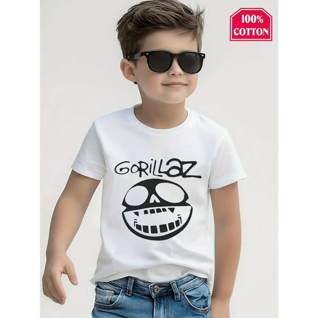 Halloween T-shirt - Soft Breathable 100% Cotton Tee for Kids, Casual Everyday & Halloween Shirt - Ideal Birthday or Christmas Gift for Boys, Boy's Shirts, Cartoon Style Apparel, Comfortable Fit