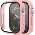thumbnail image 1 of [2 Pack] IBAOLEA Compatible with IBAOLEA Watch 40mm Case, Full Coverage Bumper Protective Case with Screen Protector for Men Women iWatch Series 6/5/4/SE, Pink Pink 40mm, 1 of 6