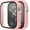 Light Pink, variant on Apple Watch Case Series SE/ Series 6/5/4 for 44mm with Built-in Tempered Glass Screen Protector (All Watch Series), Guard Bumper Full coverage Cover for Apple Watch Case, Color Red