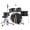 black, variant on 5 Piece Kids Drum Set, Junior Drum Kit with Bass Drum, Tom, Snare Drum, Hi-Hat, Cymbal and Drum Pedal, Full 16in Youth Drum Set with Drumsticks and Drum Stool for Boys and Girls