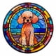 thumbnail image 1 of Pintura de diamante 5D DIY completo redondo taladro vidrieras perro Kit decoración del hogar (B6920), 1 of 7