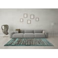 thumbnail image 3 of Ahgly Company Indoor Square Abstract Light Blue Contemporary Area Rugs, 5' Square, 3 of 4