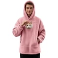 thumbnail image 2 of Pet Pouch Hoodie Cat Dog Carrier Hoodies with Pull Side Zip Pockets Hooded Sweatshirts for Puppy Kitten Holder, 2 of 5