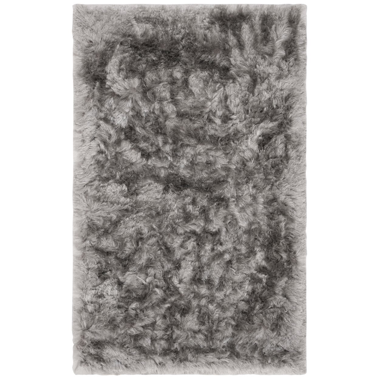 SAFAVIEH Ocean Amyas Solid Shag Area Rug, Silver, 8' x 8' Square