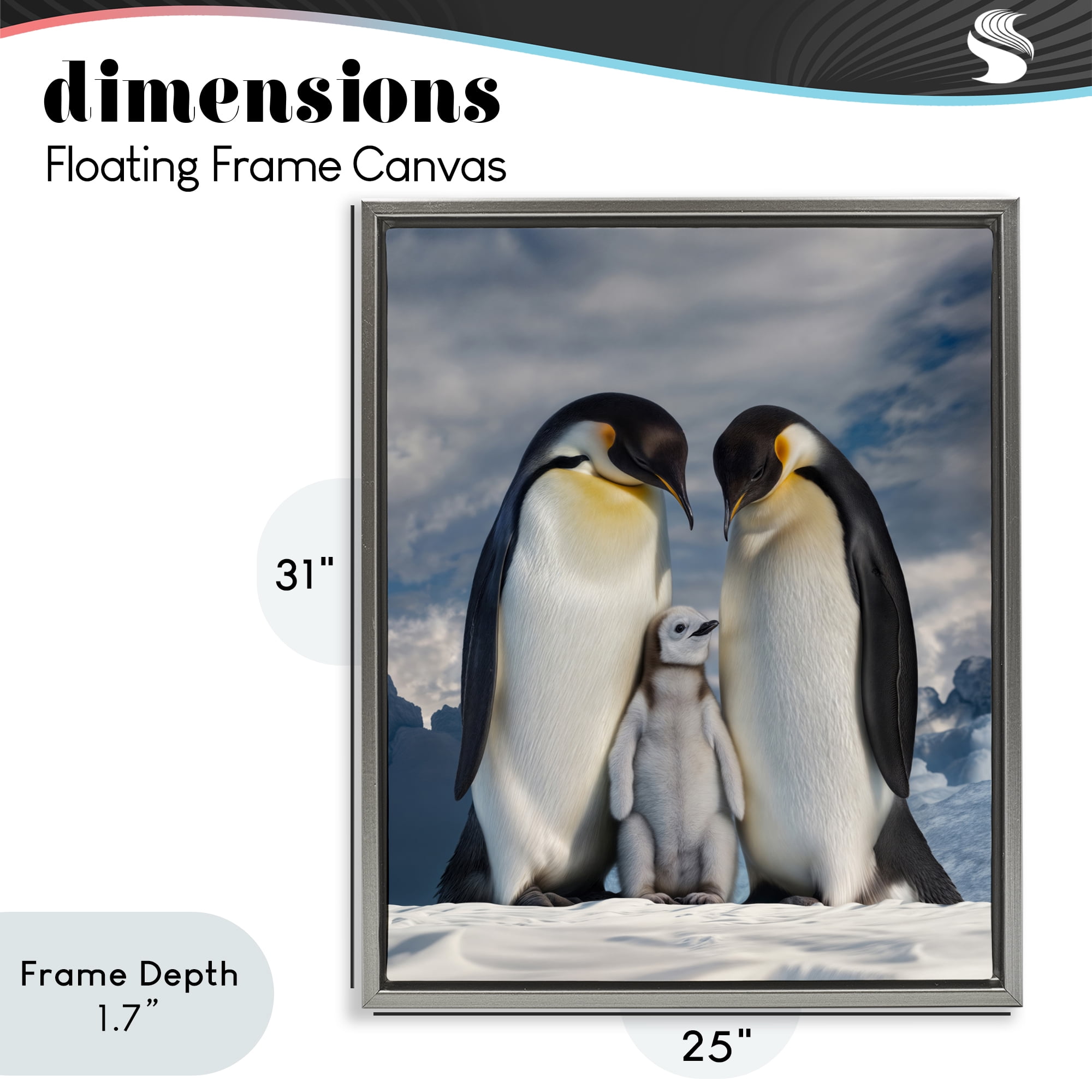 Stupell Industries Penguins In The Wild Gray Framed Floater Canvas Wall Art, design by Scott Stulberg