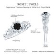 thumbnail image 6 of Rosec Jewels Natural Black Onyx Flower Engagement Ring for Women - Black Onyx Diamond Ring - AAA Quality - with Jewelry Box, 14K White Gold, US 6.00, 6 of 9