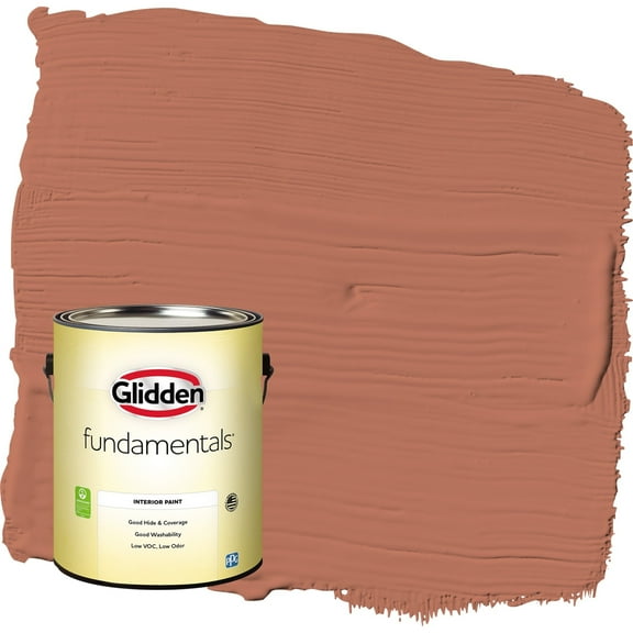 Glidden Fundamentals Crushed Cinnamon / Orange Eggshell Interior Paint, 1 Gallon