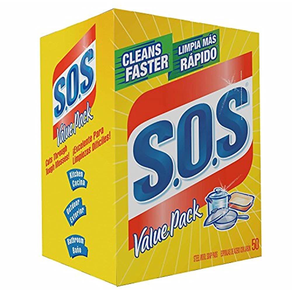 S.O.S 98014 Steel Wool Soap Pad, (1 Pack (50 Count))