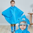 thumbnail image 2 of UACY Kids Rain Poncho Cute Raincoat Jacket Cute Rain Coat Toddler Boys Girls Rain Light Waterproof Hoodie Outwear (Blue, 5-6 Years), 2 of 4