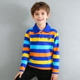 thumbnail image 5 of BRGZLK Boys School Uniform Polo Shirt Unisex Spring Summer Stripe Cute Bear Print Casual Sports Classic Fit Long Sleeve Top Dark Blue 5-6 Years, 5 of 5