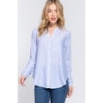 thumbnail image 3 of Long Slv Split Round Neck Stripe Woven Shirt, 3 of 5