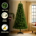 thumbnail image 3 of UHOMEPRO 6FT Classic Christmas Tree, 582 PVC Full Branches Tips and 4-Leg Plastic Stand Artificial Green Tree, Easy Setup Green Xmas Tree for Indoor Holiday Home Office Decoration, 3 of 7