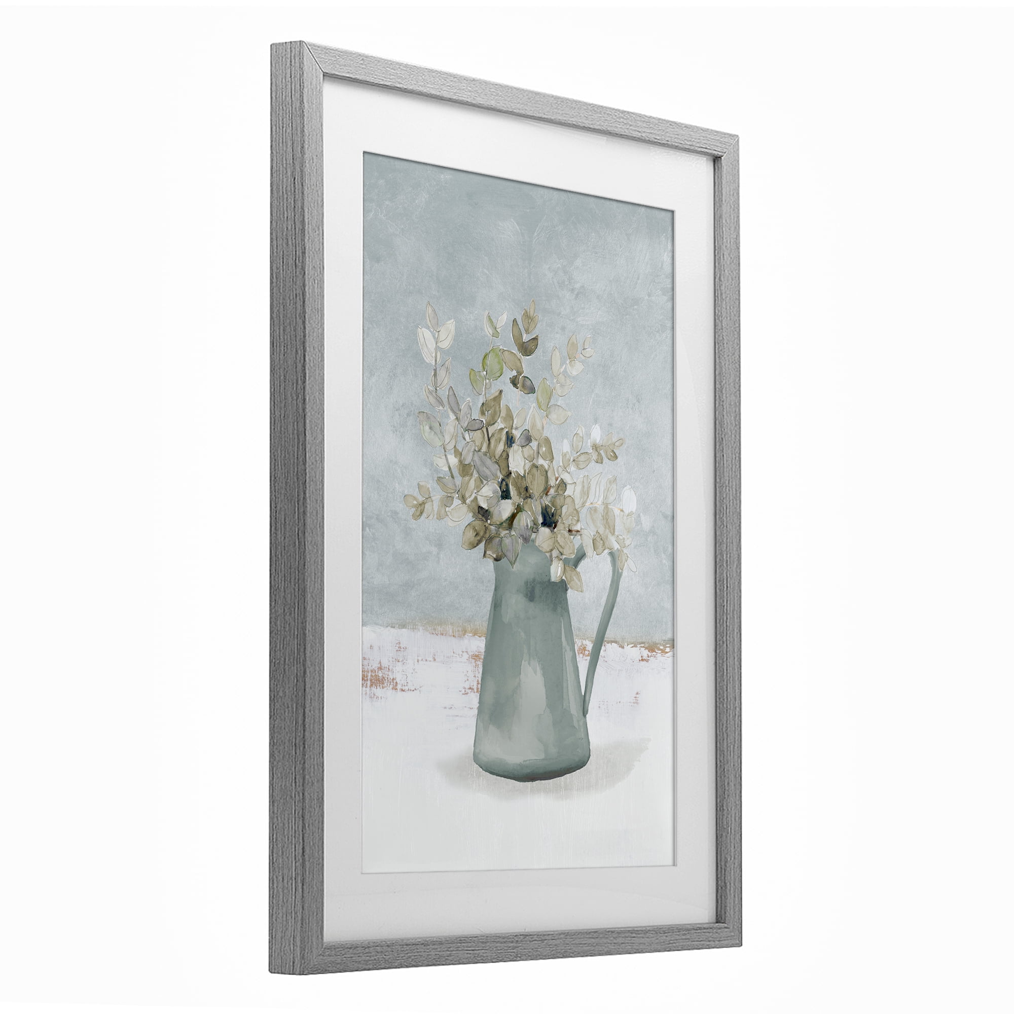 Stupell Industries Blue Botanical Arrangement Gray Framed Print Under Glass, design by Lanie Loreth