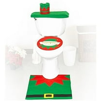 Masteelf 1 Set Christmas Bathroom Set Toilet Seat Cover 44cm * 35cm in Assorted Color for Homeowners