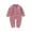 Pink, variant on QUYUON Infant Baby Knit Jumpsuits Newborn Toddler Baby Girls Long Sleeve Button Front Rompers Kids Ribbed Knitted One-Piece Bodysuits Outerwear Sweaters Coat Gray 100