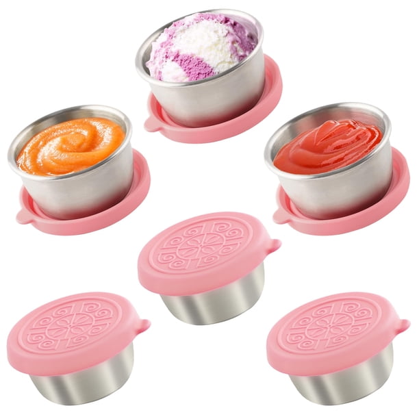 Recipientes para aderezos para ensaladas Qukaka, 50 ml, acero inoxidable, 6 unidades