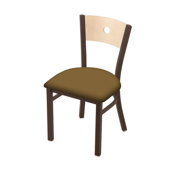 630 Voltaire 18" Chair with Bronze Finish, Natural Back, and Canter Saddle Seat