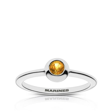 US Marines Light Citrine Ring In Sterling Silver Design by BIXLER
