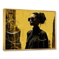 thumbnail image 2 of Designart "Solitude in Style Black and Yellow Fashion I" Fashion Framed Wall Art - Glam Yellow Fashion Woman Hallway Framed Wall Art Decor, 2 of 6