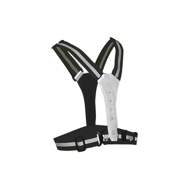 Yuarrent Tirantes de chaleco reflectantes LED con cinturón elástico ajustable de alta visibilidad, ropa destacada, trabajo nocturno, correr, Ropa Deportiva, Zapatos Blanco