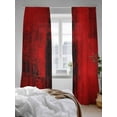 thumbnail image 3 of Sheer Curtains 84 inches Long, Red Abstract Art Graffiti Paint Style Light Filtering Sheer Window Curtains Rod Pocket Voile Drapes for Bedroom Living Room, 52"W x 84"L 2 Panels, 3 of 7