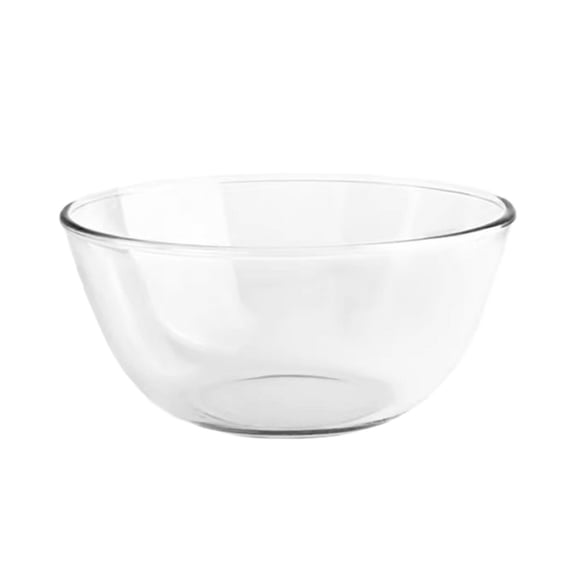 Thick Glass Mixing Bowl, Clear Prep Bowl, Multi-Use Kitchen Bowl Microwave & Dishwasher Safe for Salads, Baking & Food Prep