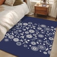 thumbnail image 4 of Japanese Area Rugs 4'x6', Washable Small Throw Rugs for Office Bathroom, Navy Blue Country Flowers Leaves Aesthetic Indoor Outdoor Rug Non-Slip Low Pile Carpet Runner Reversible Floor Mats, 4 of 8