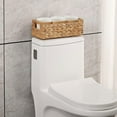 thumbnail image 3 of Tripumer 2Pack 3-Compartment Water Hyacinth Hand-Woven Wicker Baskets Home/Toilet Tank Top Storage, 3 of 10