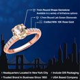 thumbnail image 2 of Gem Stone King 10K Rose Gold Peach Morganite and Lab Grown Diamond Engagement Ring for Women | 1.35 Cttw | Round 7MM | Gemstone October Birthstone | Size 9, 2 of 6