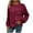Wine, variant on qolati Long Sleeve Shirts for Women Oversized Casual Solid Crewneck Knitted Sweatshirt 2024 Fall Loose Fit Pullover Shirts Tops