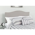 thumbnail image 3 of Upholstered Queen Size Headboard w/ Nailtrim in Light Gray Fabric, 3 of 7
