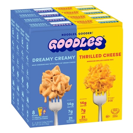 Goodles Mac & Cheese Variety  Dreamy Creamy & Thrilled Cheese  6 Ounce (8 Count)